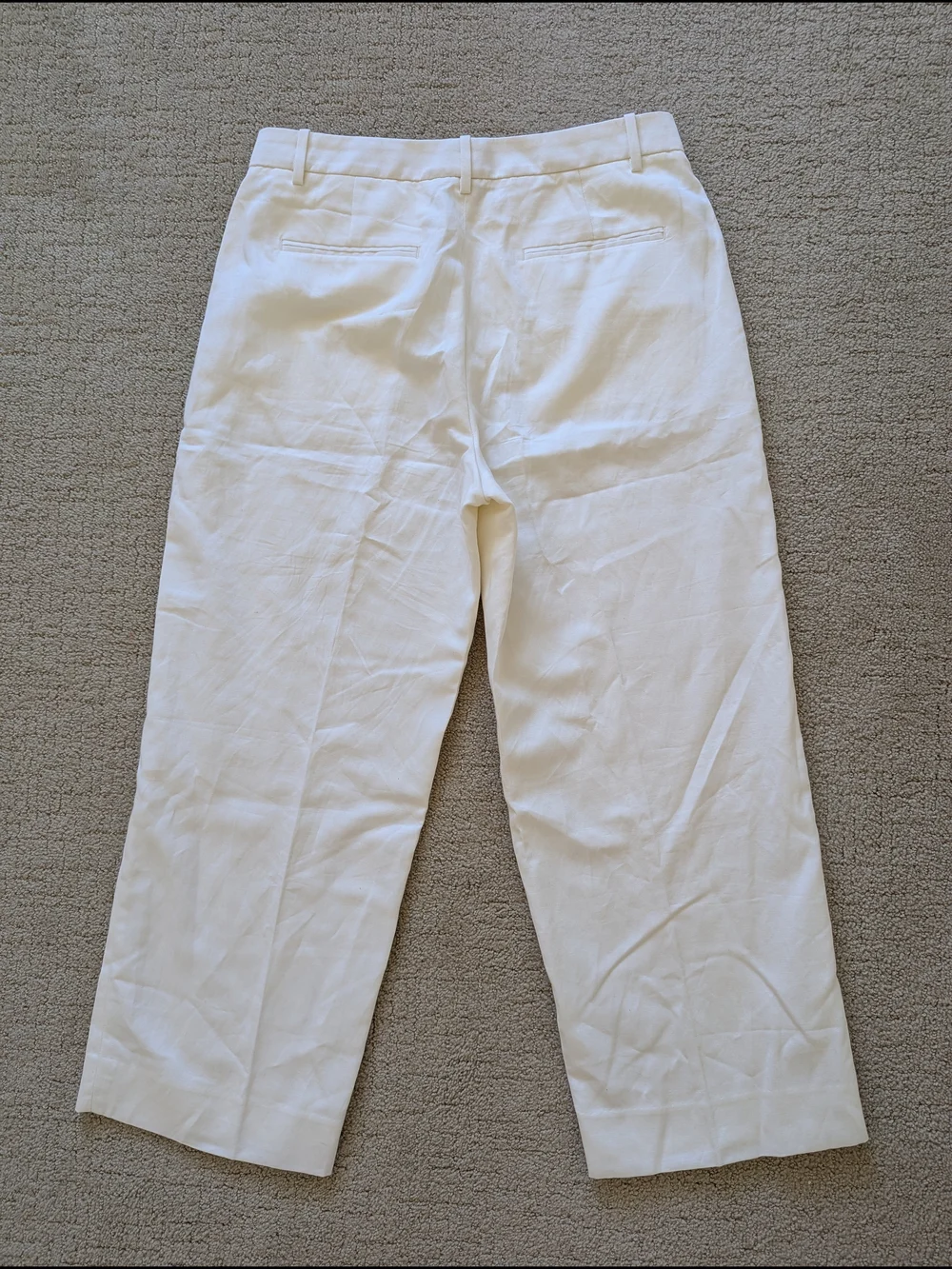BANANA REPUBLIC Italian Cotton Linen Pants Seahaven Straight Women 10 Ivory Work